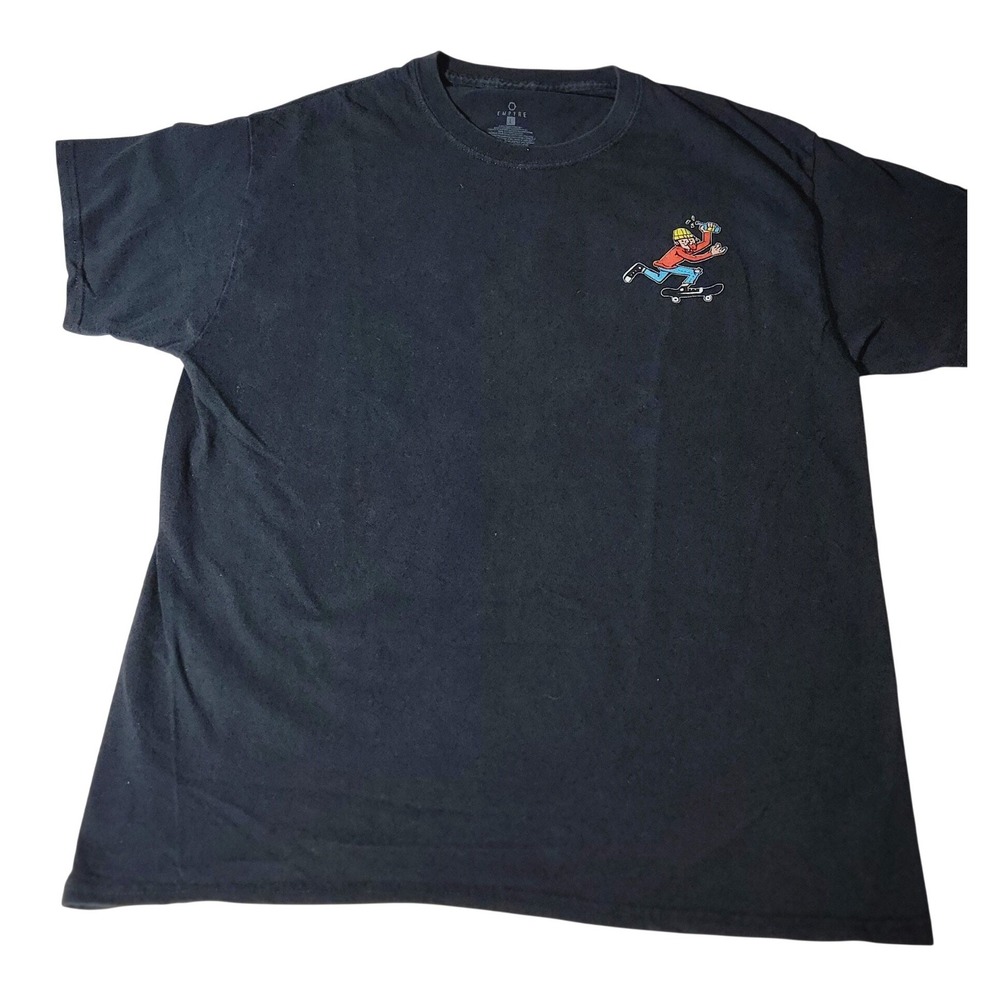 Empyre Mens Black Push Nothing Else Skateboard Graphic T-Shirt Large